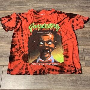 Goosebumps Kids' Red Tie-Dye 'Night of the Living Dummy' Short Sleeve Tee